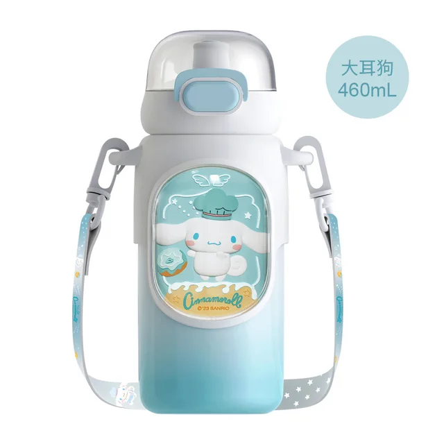 Kawaii Sanrio Cinnamoroll Kuromi My Melody Pochacco Cute Insulation Cup 316 Stainless Steel Straw Cup Insulation Water Bottle
