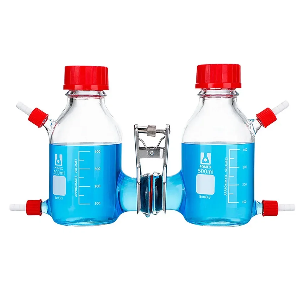 1PCS 100ML/250ML/500ML MFC Microbial Reactor Microbial Fuel Cell Chemical Cell Box Leak-Proof Glass Electrolytic Anaerobic