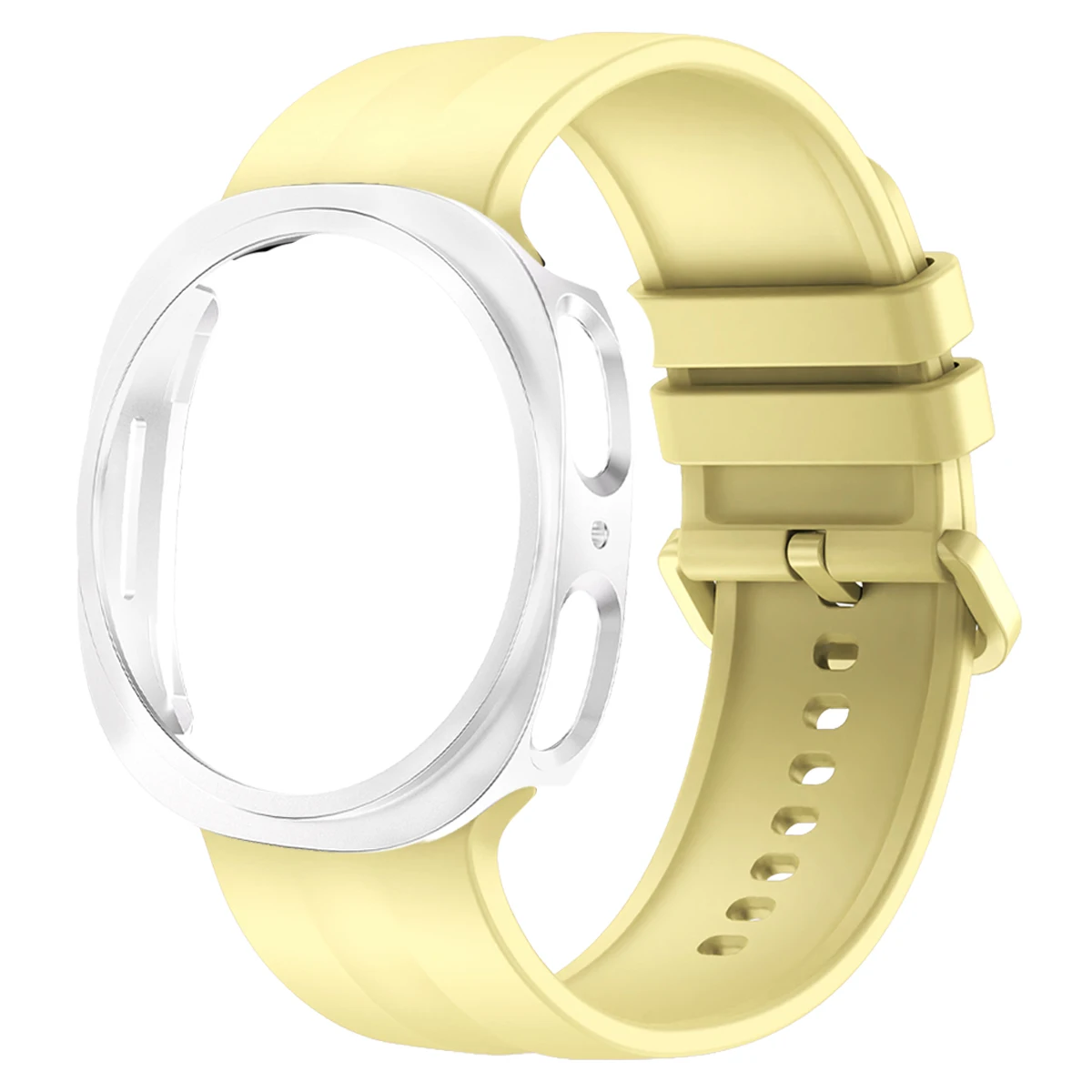 Durable Silicone Sport Watch Band with Protective Glass Cover