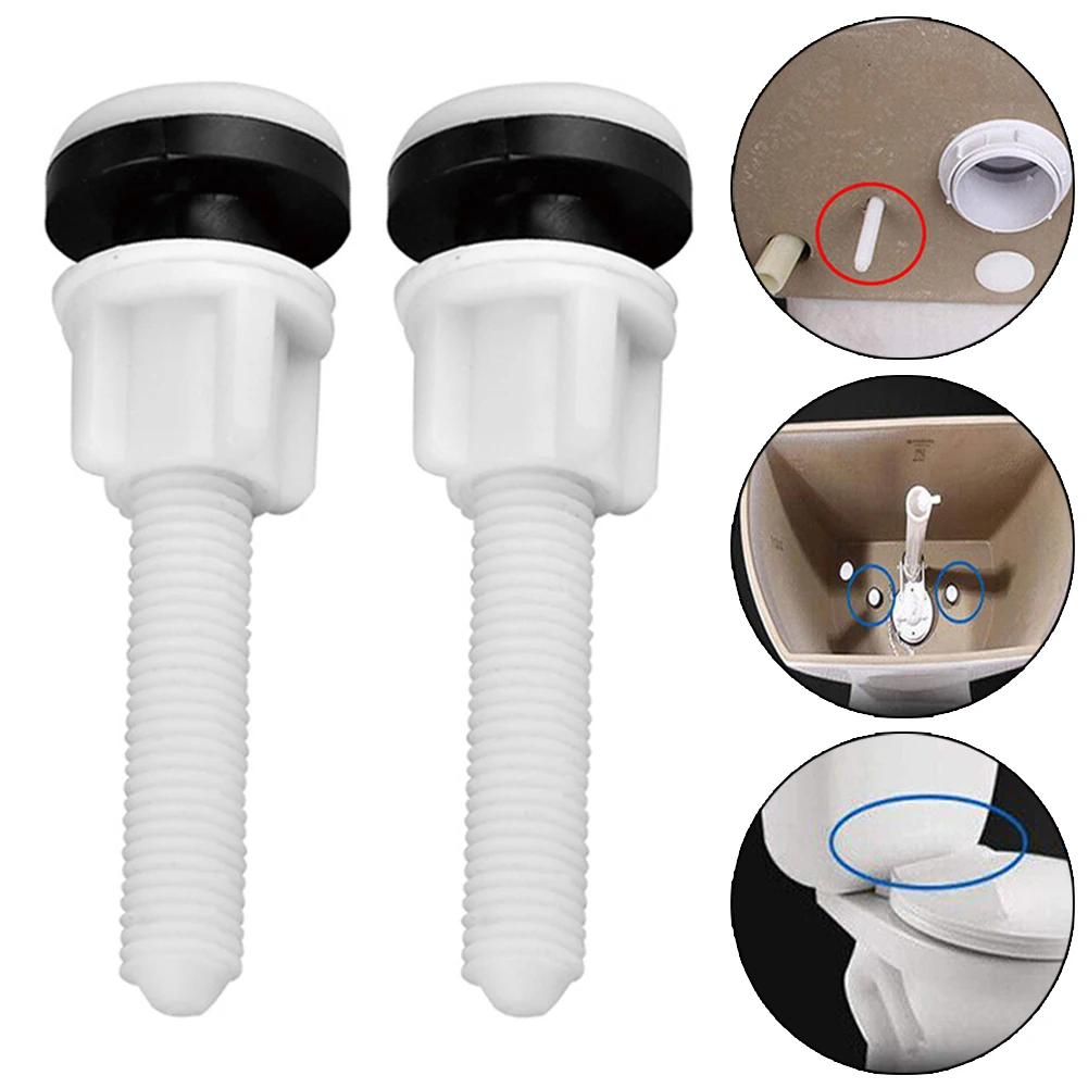 

2 Pack Plastic Toilet Hinge Close Coupling Bolts And Nuts With Washers Hot Sale For Fastening Repair Toilet Tool Accessories