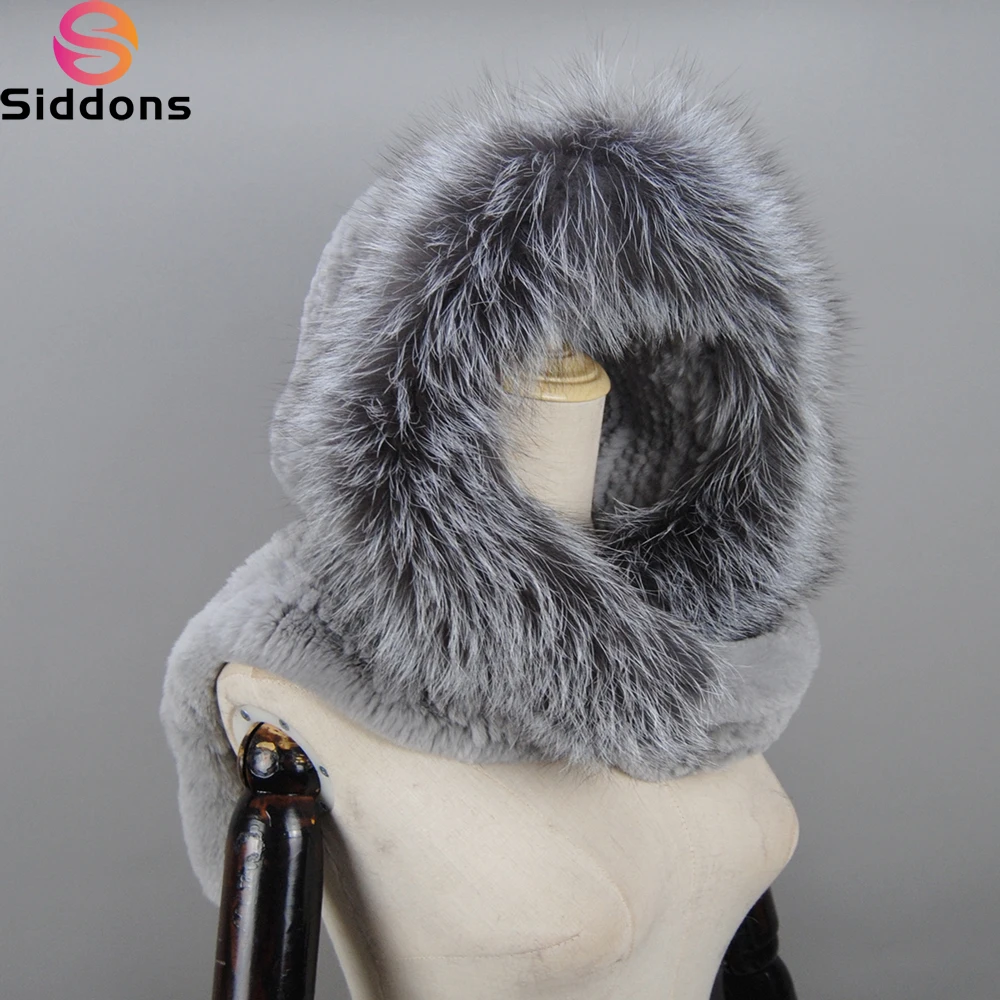 

Новое поступление, Женская Стандартная шапка и шарф, зимние теплые шапки и шарфы из натурального Лисьего меха, женская вязаная шапка с капюшоном из натурального меха