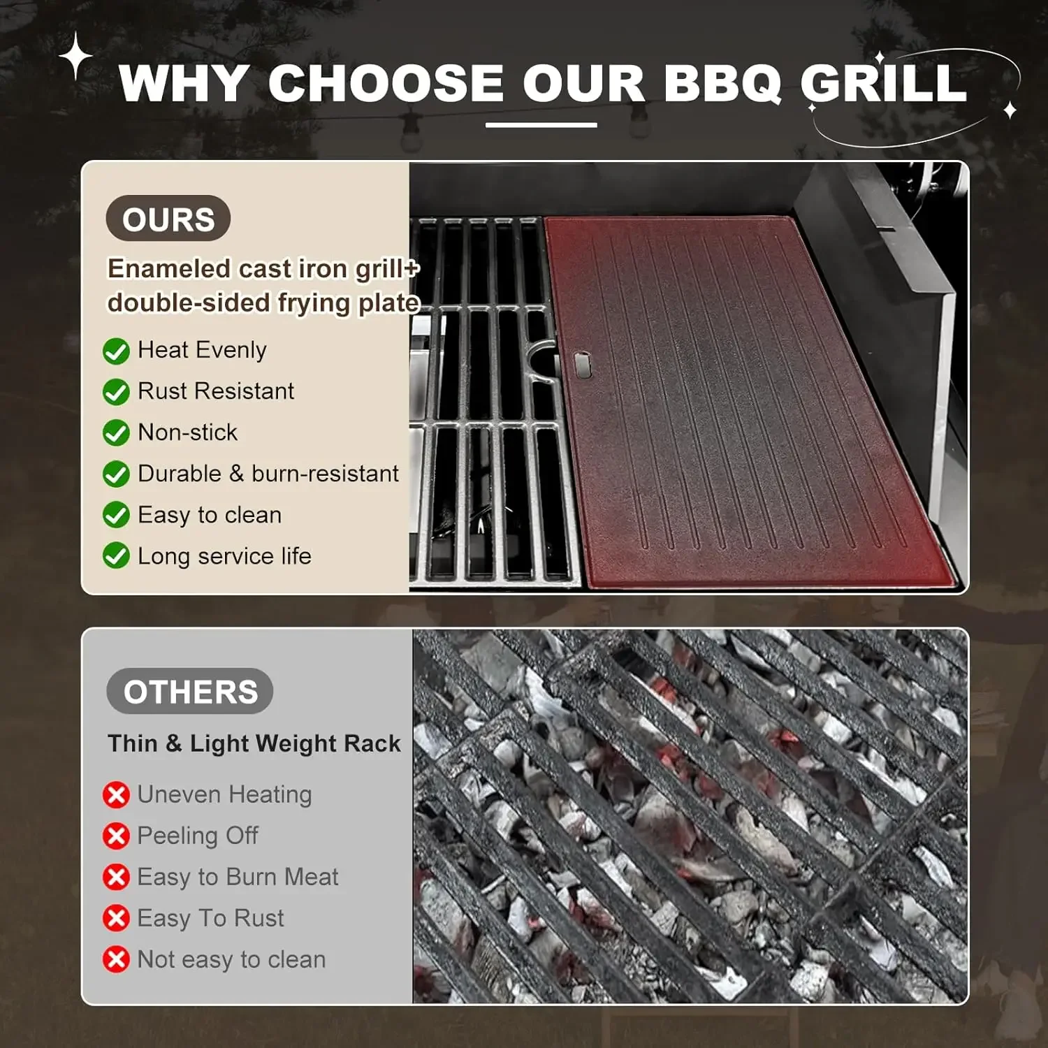 Gas & Charcoal Combo BBQ Grill 2