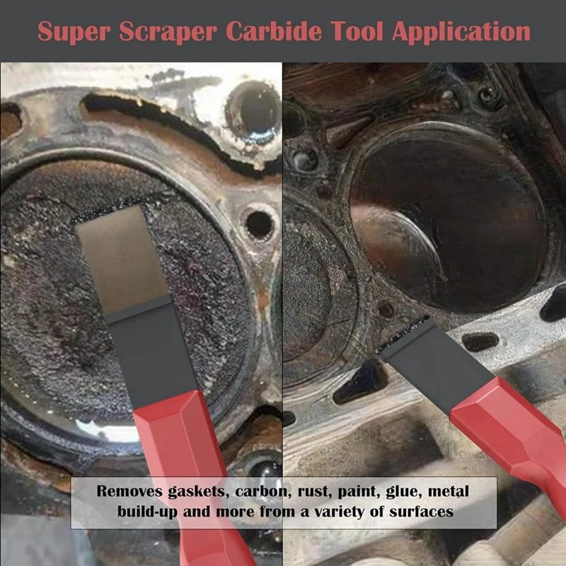 SUNFLO Carbide Scrapers Super Carbide Gasket Scrapers For Metal And Automotive 1-1/4 Inch And 5/8 Inch Set
