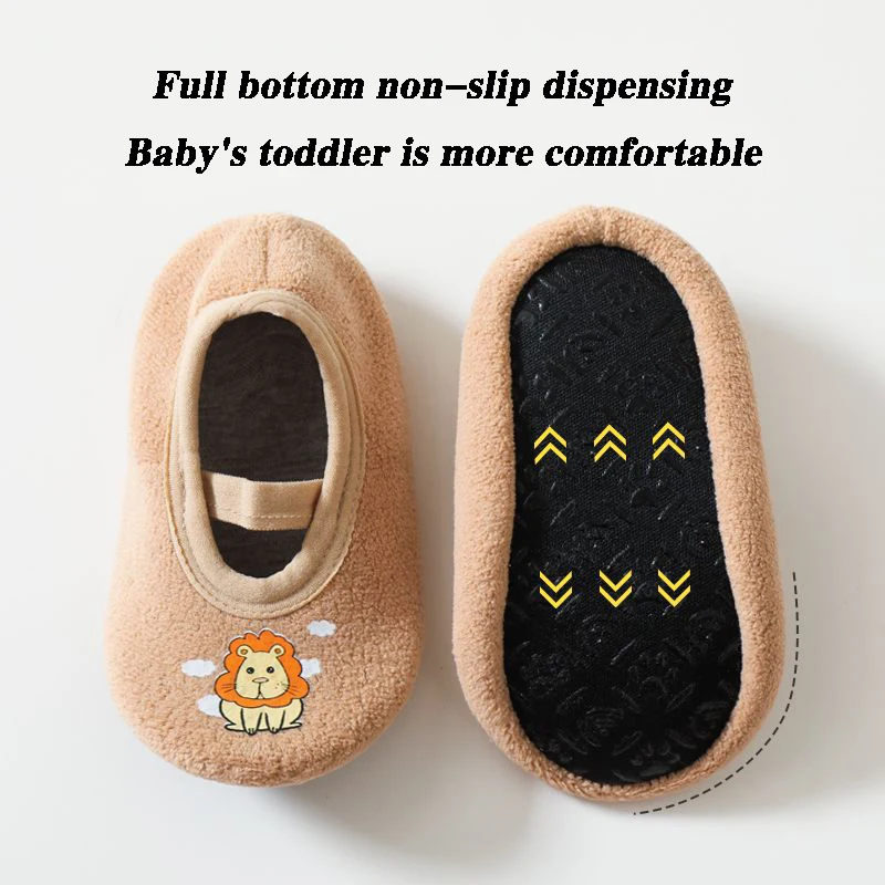 Children Anti-slip Shoes Newborn Baby Toddler Girls Cotton Non-slip Floor Socks Infant Boys Rubber Sole Cartoon Indoor Sneakers baby shoes sneakers shoes