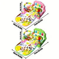 Baby Gym Play Mat with Music Pedal Piano Light Toy Rack Hanging Doll Educational Fitness Rack Toy Xmas Gift for Infants Toddlers 2