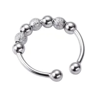 Bohemian Rainbow Beads Anxiety Ring Rotate Freely Anti Stress Fidget Spinner Rings For Women Girls Fashion Wedding Jewelry 2