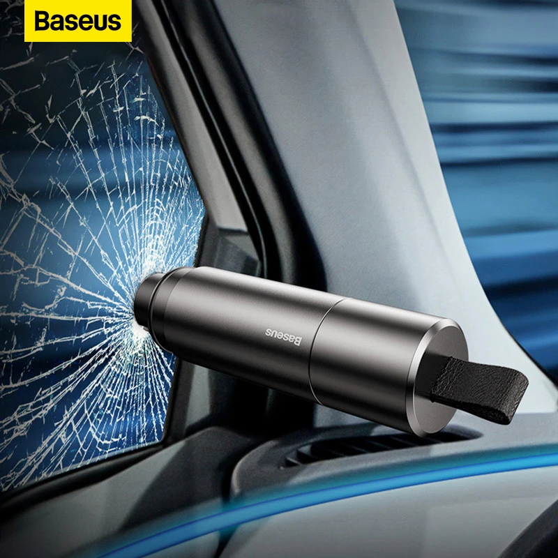 Baseus – rompecristales de seguridad con cuchilla para coche, dispositivo para romper cristales, con cuchillo de corte de cinturón de seguridad, accesorios salvavidas interior del vehículo|Almacenar y ordenar| -