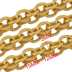 1 Meter Heavy - Duty Textured Stainless Steel Chunky Chains for Jewelry Making and DIY Projects (GL)