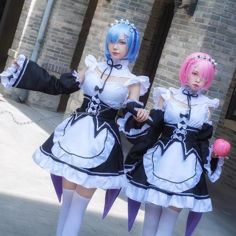 Anime Ram/rem Lolita Maid Cosplay Costumes Vestido Rezero Kara