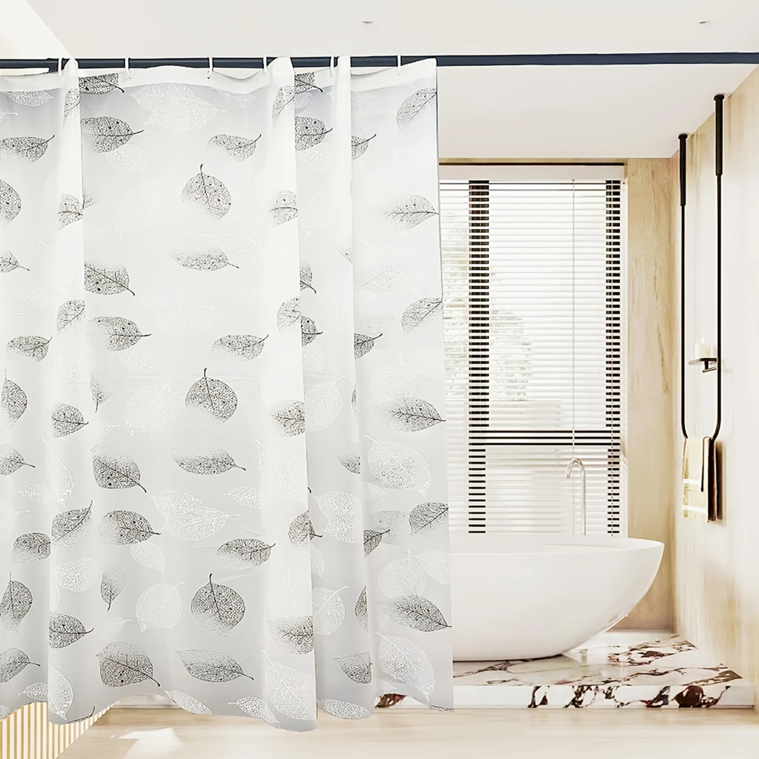 1pc, Waterproof And Anti-mold Shower Curtain For Bathroom, Shower Curtain, Fashionable And Simple