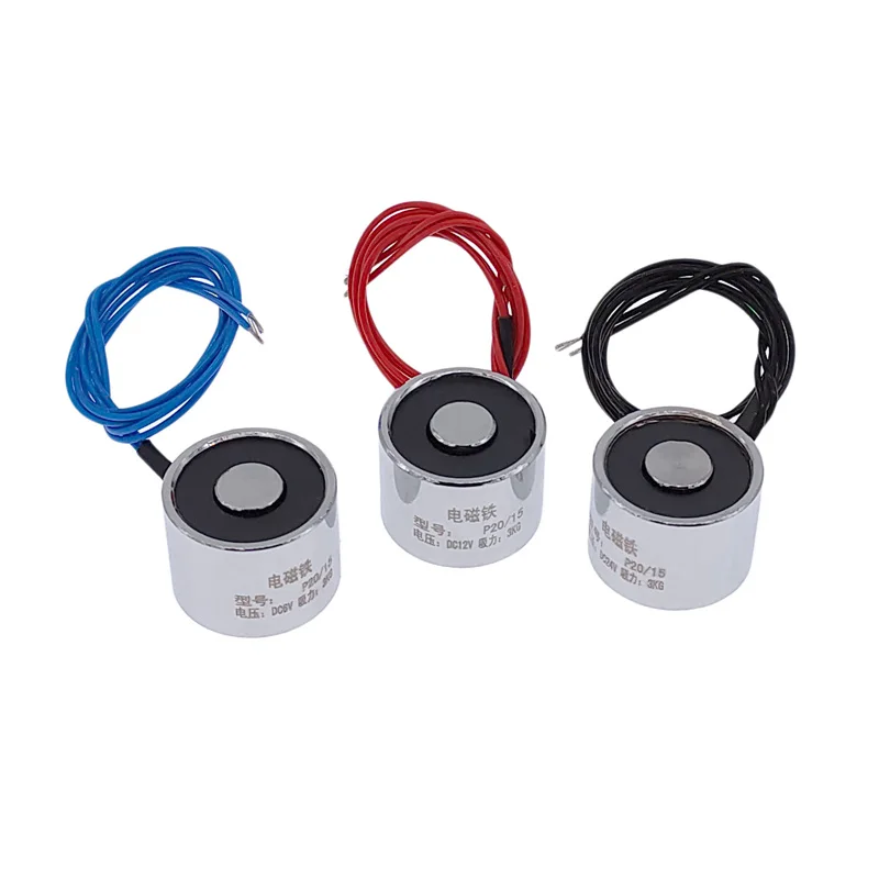 Magnete Con Supporto P20/15 Magnete Elettrico 2.5Kg Ascensore 25N Dc 6V 12V 24V Solenoide Elettromagnete