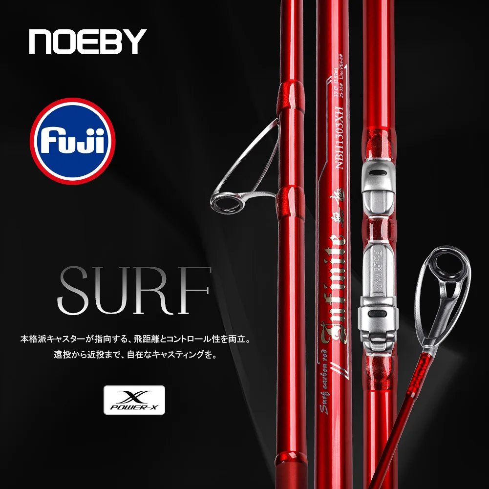 

NOEBY Surf Fishing Rod 397BX 428BX 100-260g 3 Section Fuji Parts Japan Carbon Rockfishing Spinning Rod for Sea Surfcasting Rods