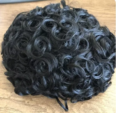 20mm 25mm Ricci Afro Parrucchino da uomo Protesi per capelli umani Mono pizzo Durevole Sistema di sostituzione dei capelli non rilevabile per la perdita di capelli maschili - immagine 6