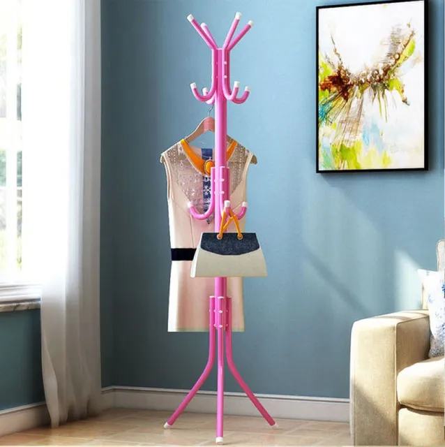 2022Standing Coat Rack Wall Entrance Shoe Rack Metal Stand for Furniture on Wheels Hanger Floor Clothes Wardrobes Clothing Shelf 4