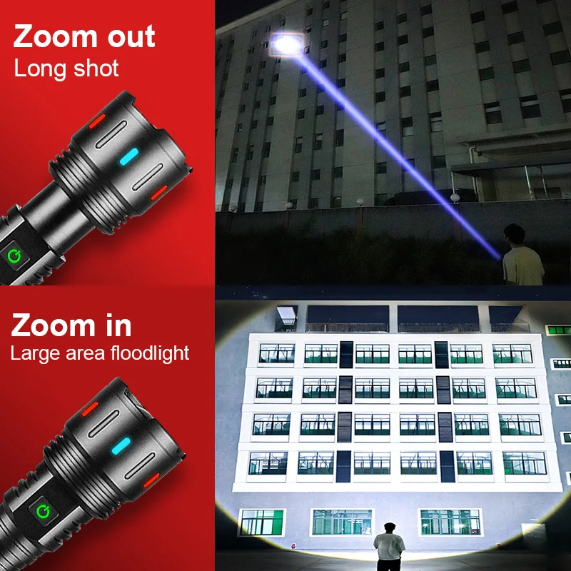2 Frontalini LED Ricaricabili 1000000LM COB + LED – Impermeabili IP65, Con Batterie