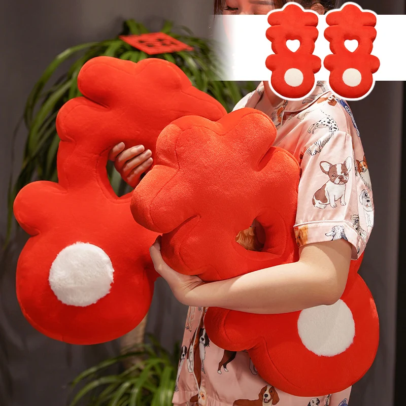 

Chinese Traditional Wedding Red Joy Cushion Bedding Decor Pillow For Newlyweds Happiness Celebration Cushion Wedding Decor