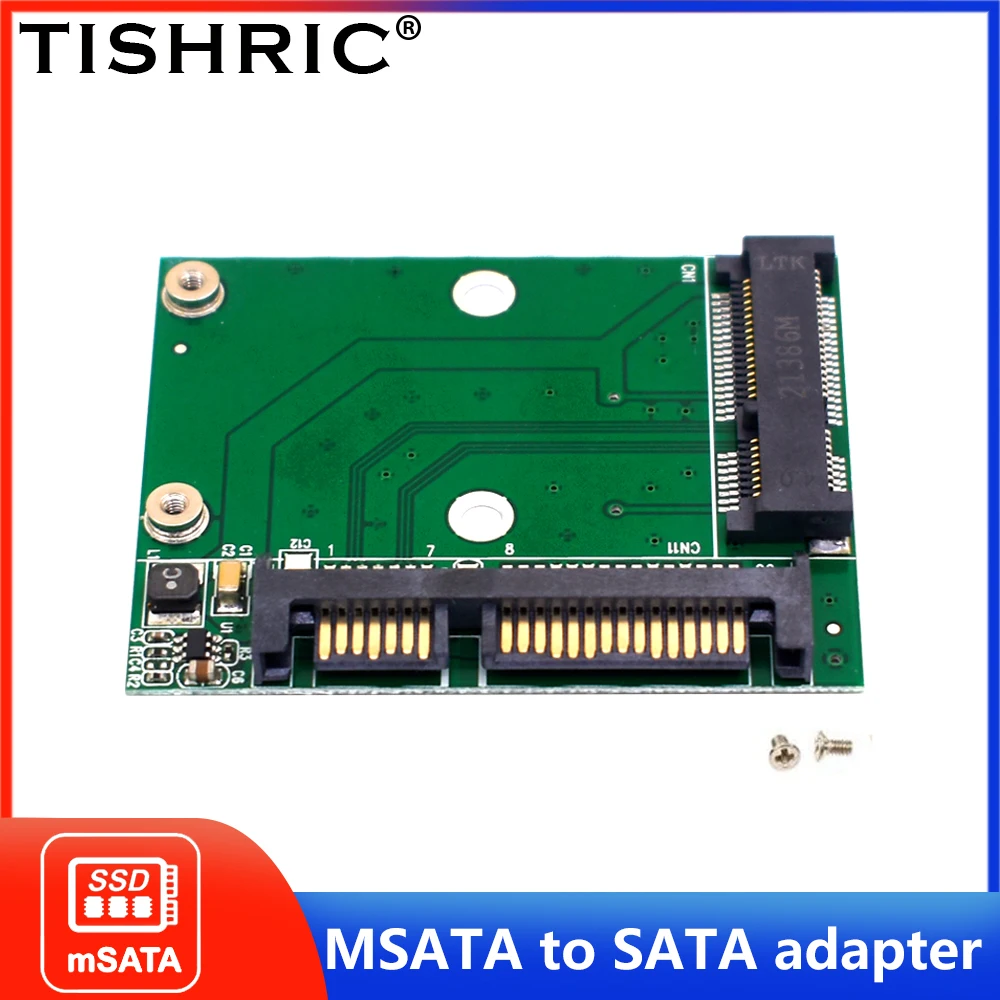 TISHRIC M.2 MSATA SSD-2.5 SATA 어댑터 M2 미니 PCI SSD 변환기 라이저 카드 모듈 보드 (PC 노트북 용) 최대 6Gps 카드 추가