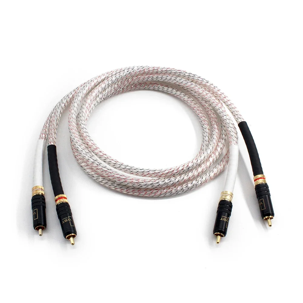 

Pair Nordost Valhalla 7N silver plated RCA interconnect cable with WBT 0144 RCA Plug Gold plated RCA plug connector