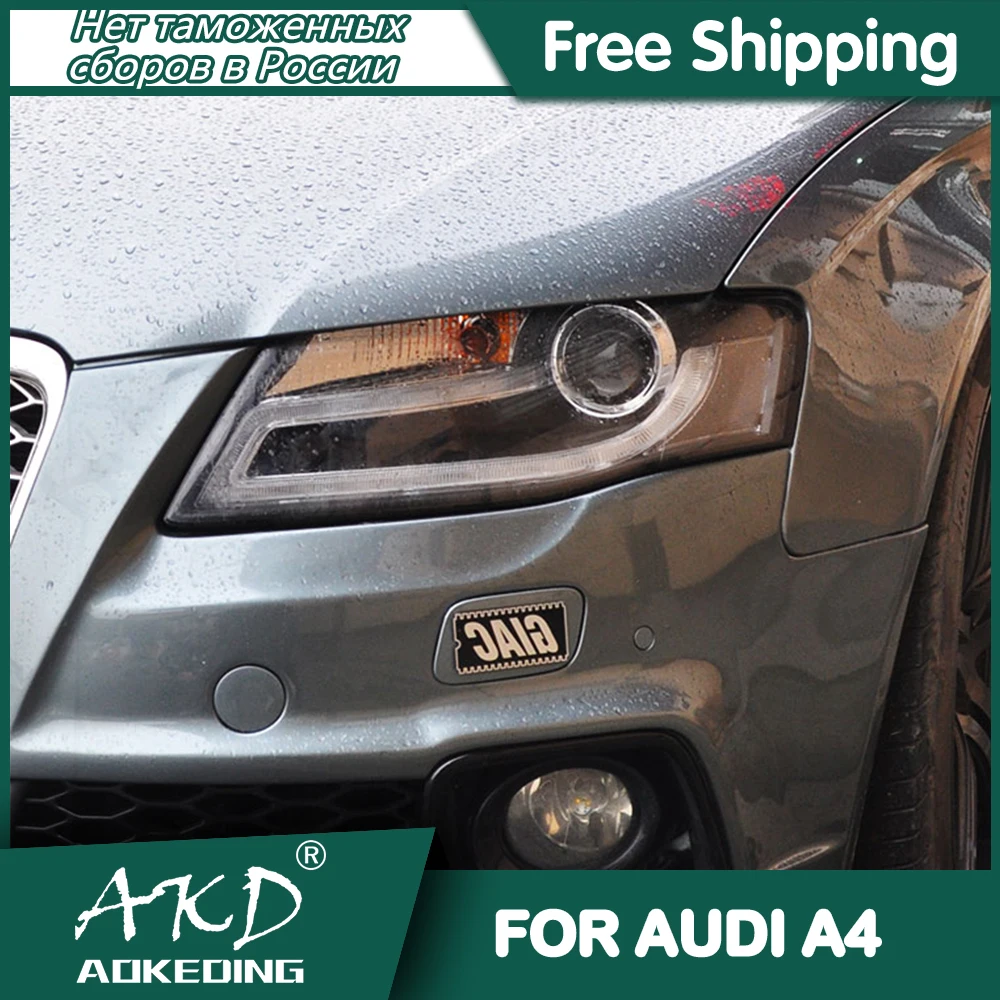 

Автомобильные фары для Audi A4 2009-2012, фары DRL Hella, светодиодсветодиодный Биксеноновая лампа, противотуманные фары, автомобильные аксессуары A4, фара