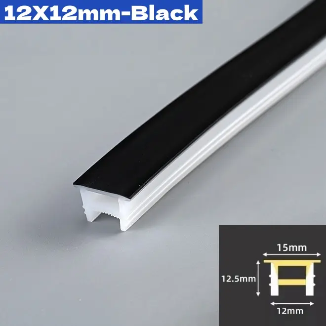 Black Flexible LED Neon Rope Lamp Silicone Tube Diffuser Recessed Channel For WS2811 WS2812B Waterproof Ribbon Neon Strip Lights - Image 14