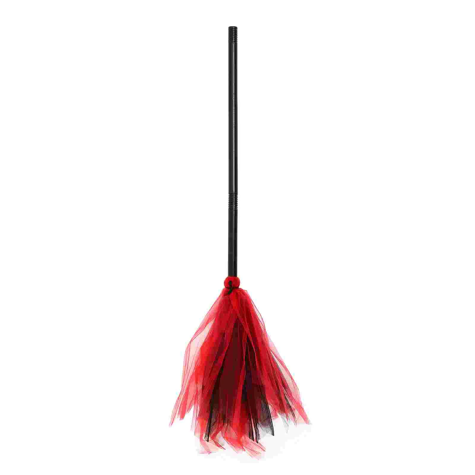 

Halloween Witch Broom Detachable Decorative (black and Red Broom) Prop Broomtick Ornament Decoration Models for Party