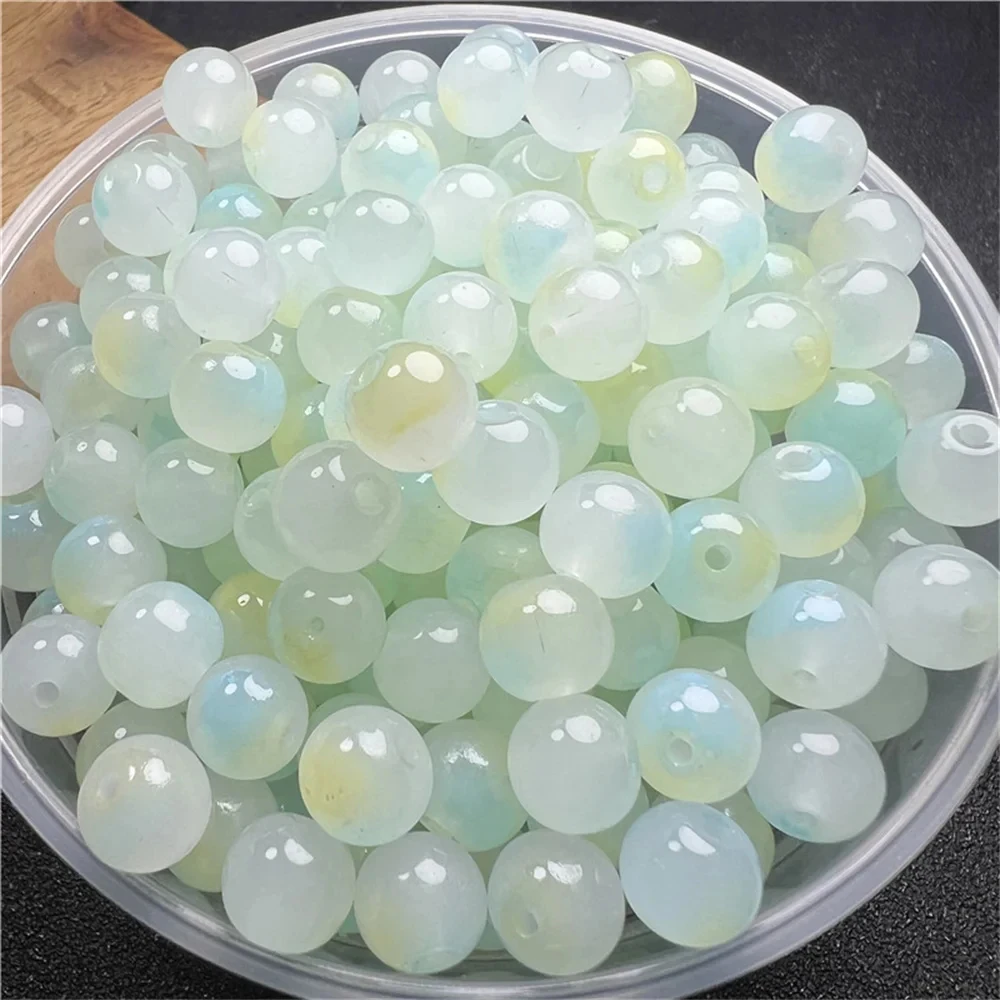 50 Pcs 8mm 새로운 유리 구슬 아름다운 여러 가지 빛깔의 절묘한 구슬 수제 Diy 목걸이 쥬얼리 수제 구슬 액세서리 소녀