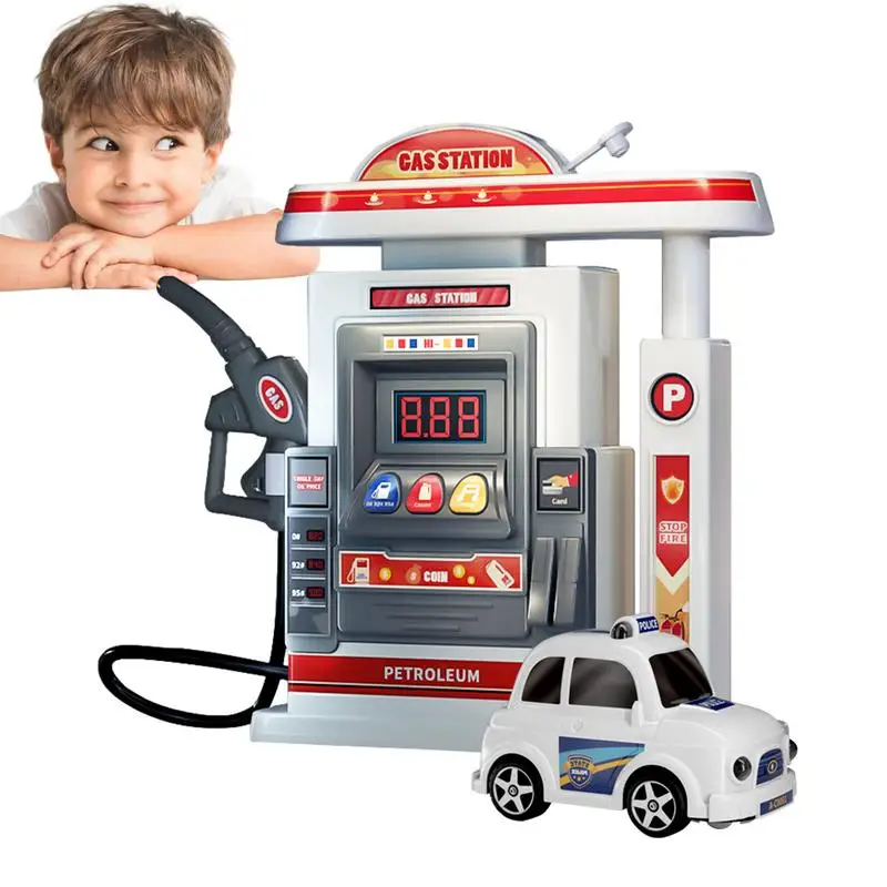 

Kids Gass Station Toy Set Early Education Play House Set With Simulation Gass Pump Automatic Toy Gass Station Toy Car Gass