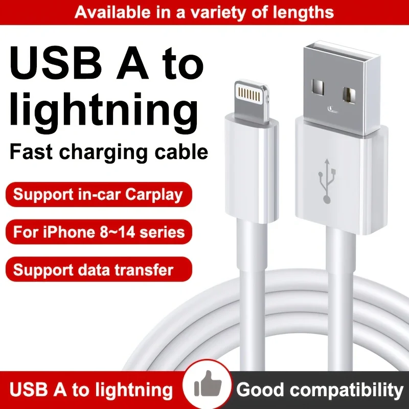 Original Quality USB Charger Cable for iPhone Plus 13 12 Pro XS Max XR SE Fast Charging Cord Data Sync Line 1m 2m 3m