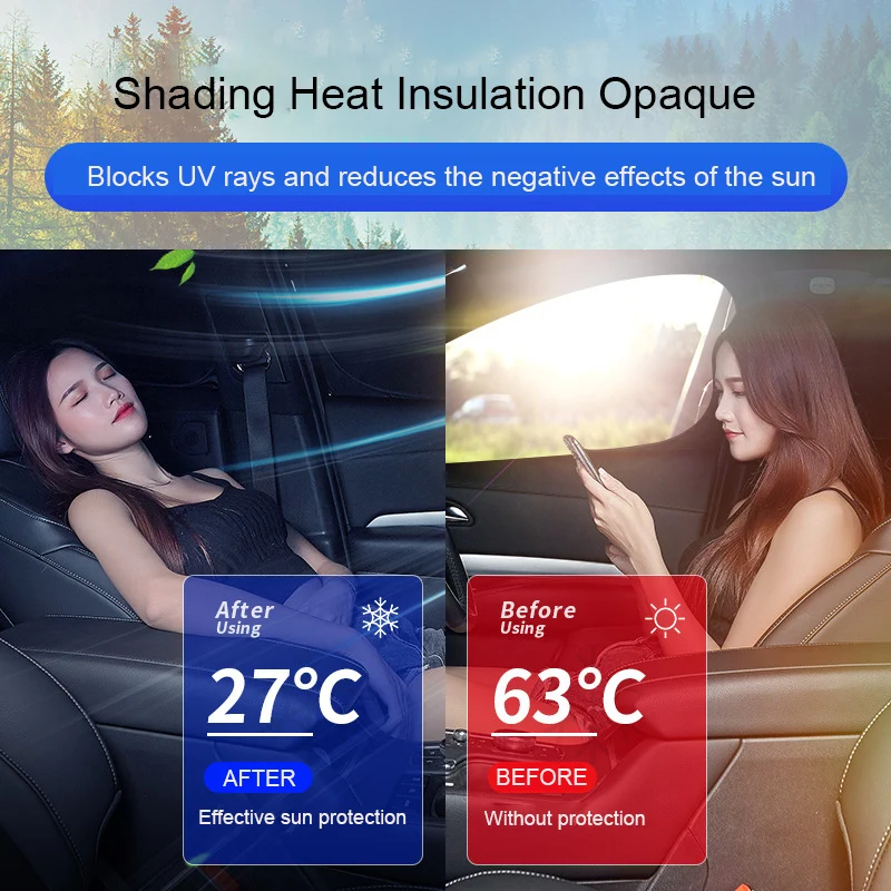 Car Side Window Sun Shade Privacy Sun Shade For Tesla Model 3 Y Custom-Fit Car Side Window Sunshade Blind Shading for Camping Hiking Rest Accessories