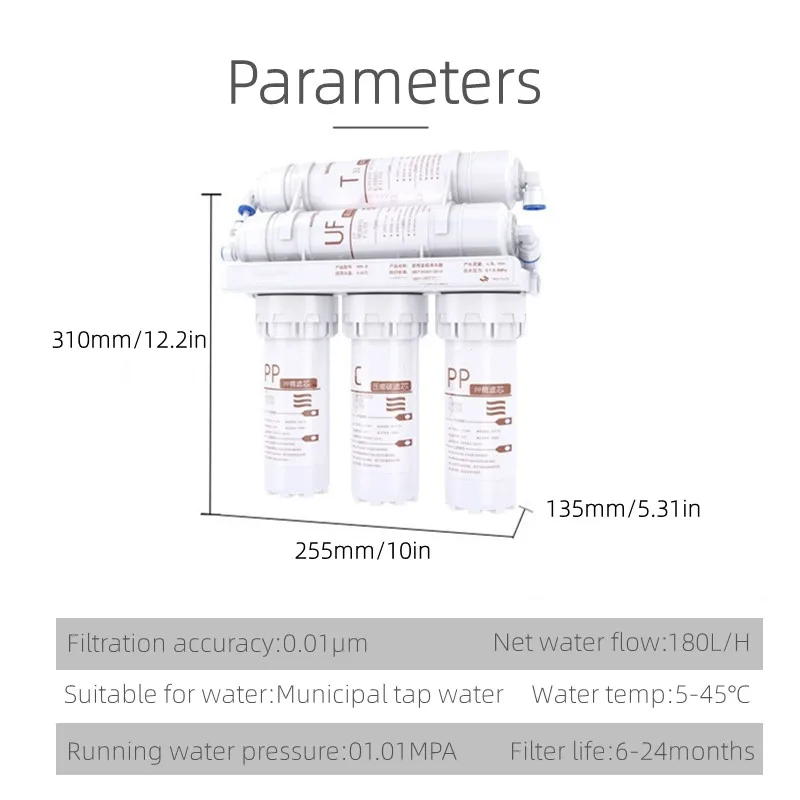 Water filters Water purifier filter system 5 stages drinking filter system for kitchen 3+2