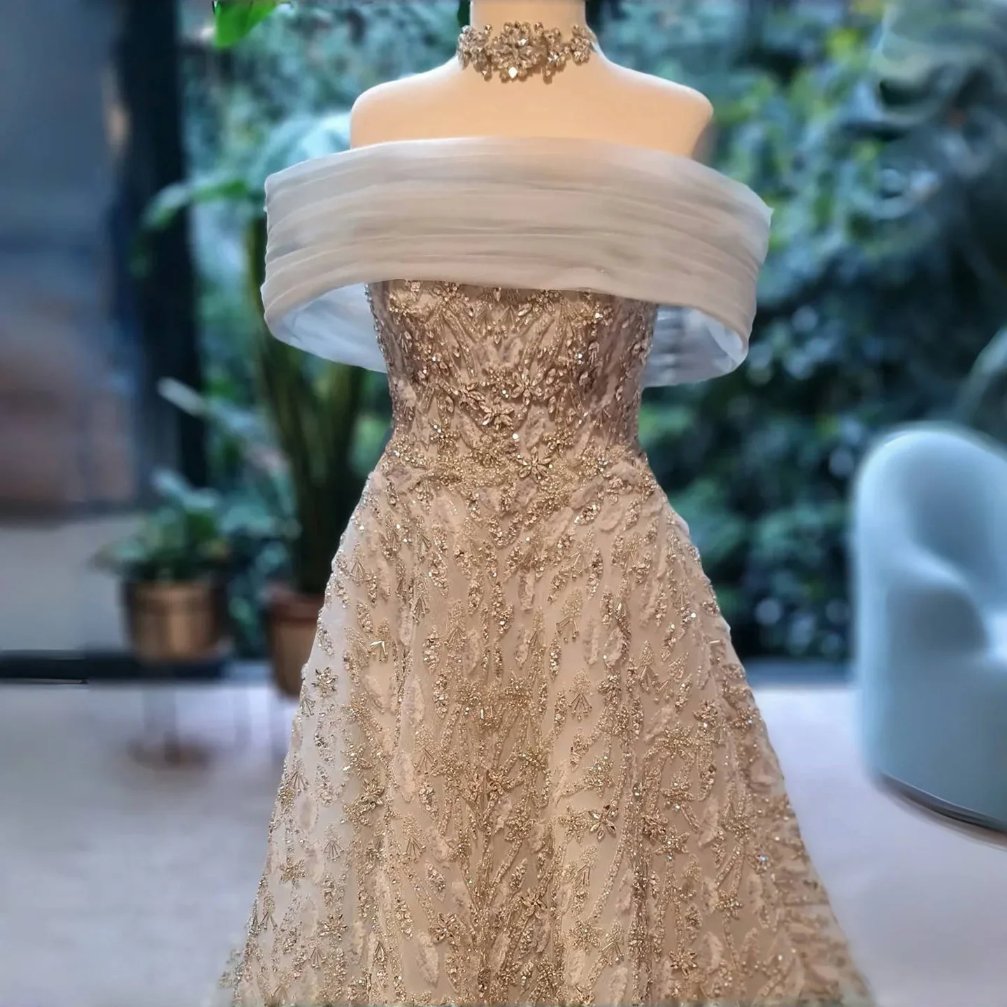 sachin and babi light blue dress Sharon Said Luxury Beaded Evening Dress Off Shoulder Crystal Elegant Arabic  Party Prom Dresses For Women SS542 Customized