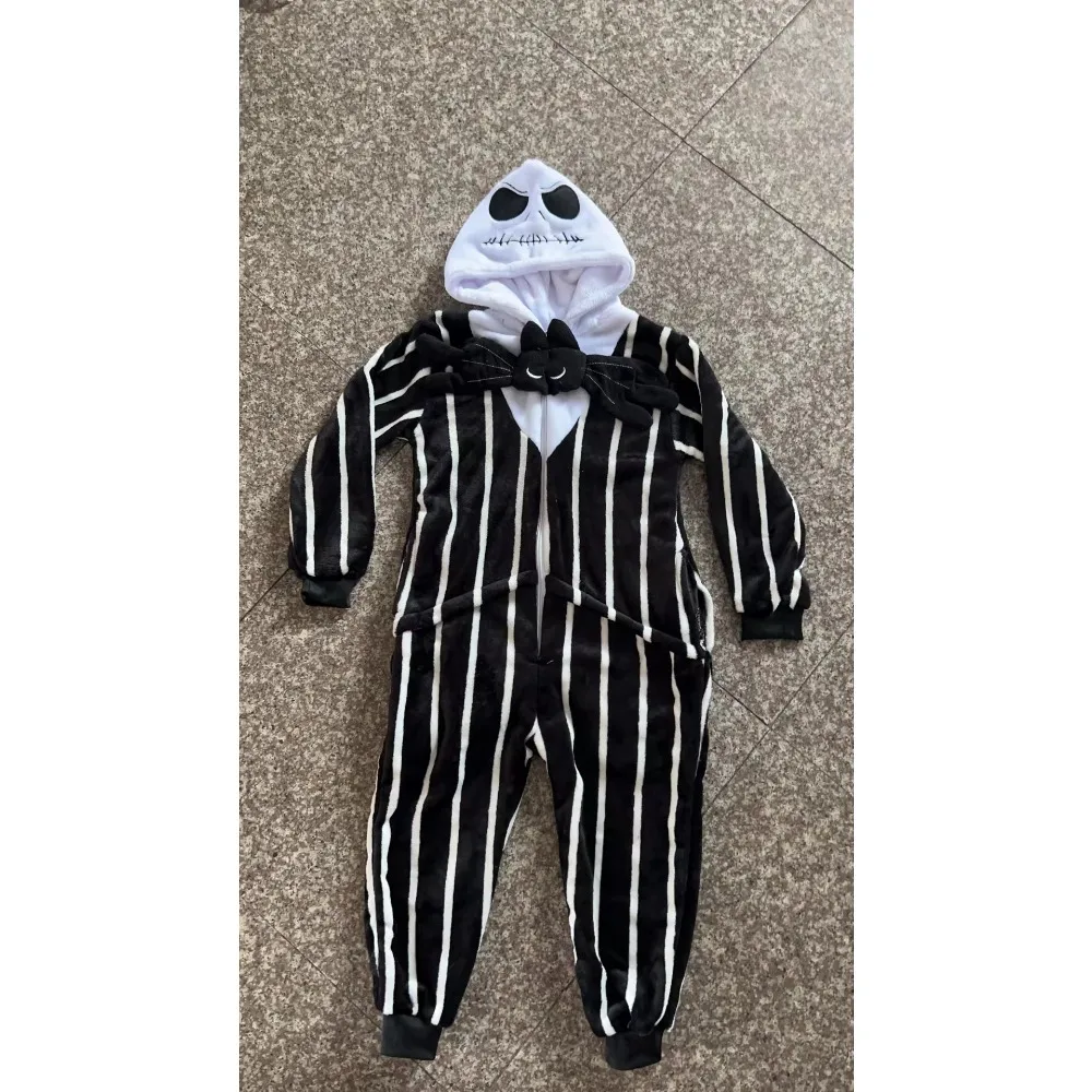 Children Zipper Kigurumi Onesies Pajama Boy Girl Sleepwear Halloween Jumpsuit Animal Skeleton Cosplay Onesies Pajamas