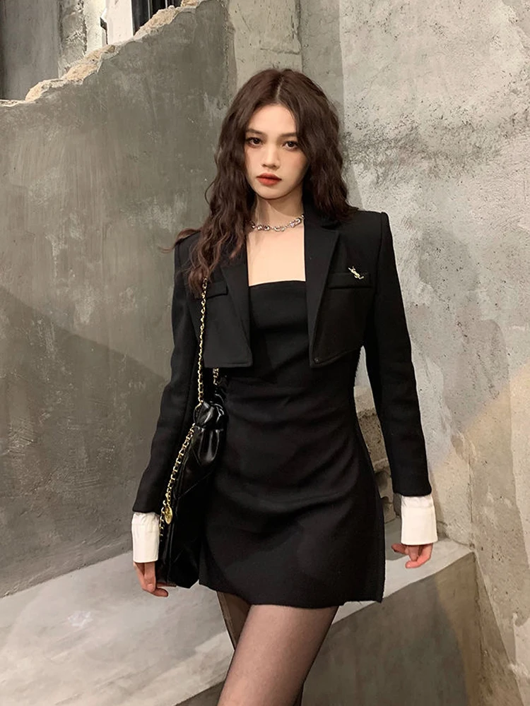black suit dress