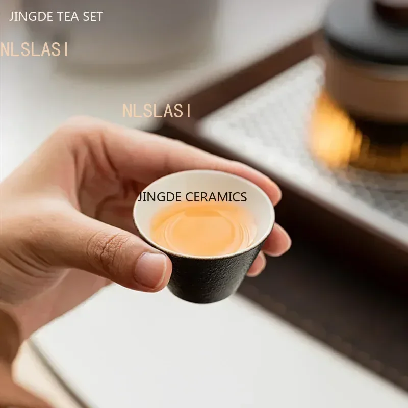 Exquisite Ceramic Outdoor Travel Tea Set One Pot Three Cups Storage Bag Set Portable Tea Pot and Cup Set Zen Tea Infuser