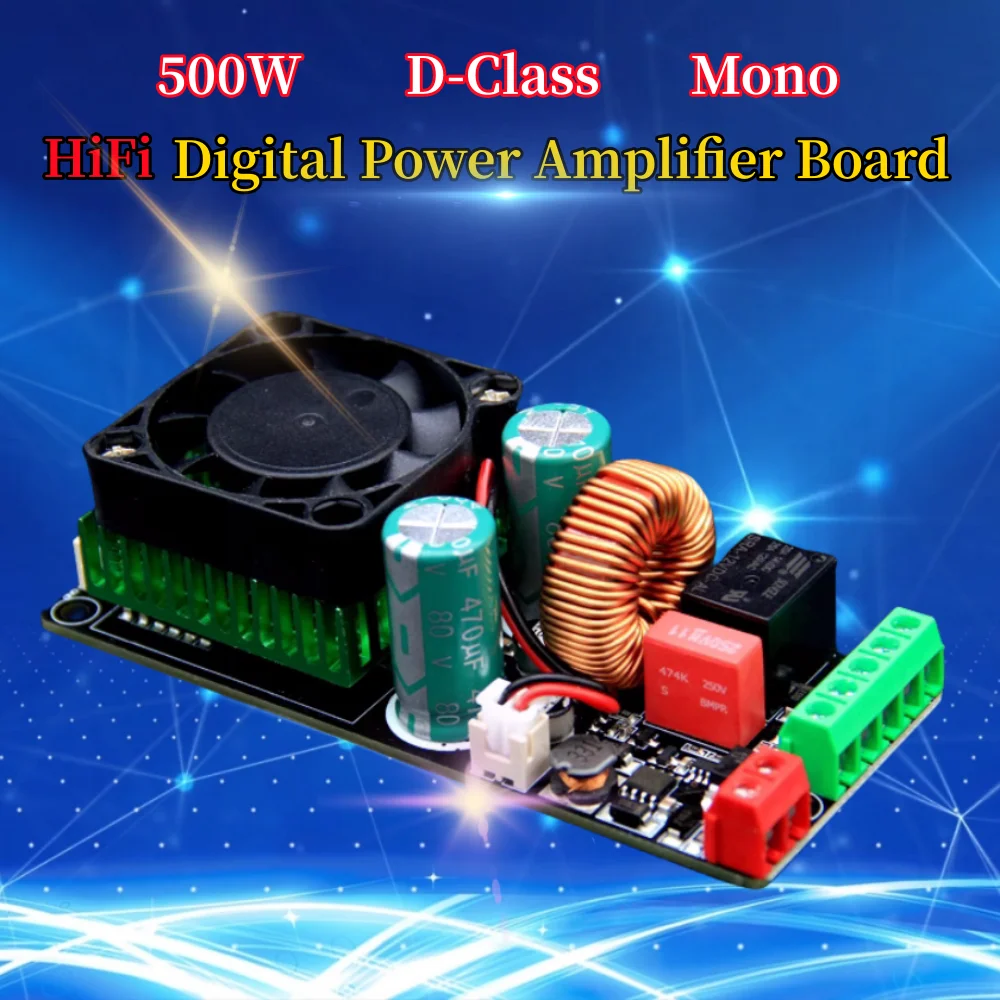 HIFI Mono D-Class High-power 500W Digital Power Amplifier Board,With Horn Protection, Exceeding LM3886/IRS2092S ljm irs2092s 250w mono class d high power digital amplifier amp board finished board model l15dsmd