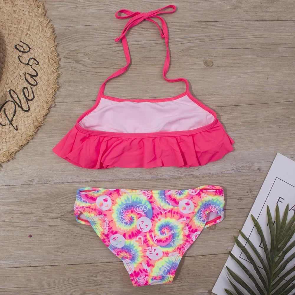 Children Swimwear 5-14 Years Girls Bikinis 2 Pieces Swimsuits Kids Bathing Suits Print Teenager Girl Beach Swim Wear Biquini Set - 4