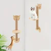 Cat Tree With Scratching Posts 2 Perches Platforms Wall Mounted Sisal Scratcher Hammock For Cats Kittens Climb Play Rest 4