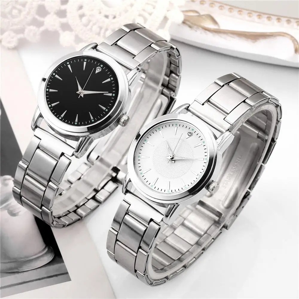 Nowa sława zegarki dla par kochanka Luminous zegarek kwarcowy na co dzień kobiety zegarki ze stali nierdzewnej dla mężczyzn Relogio Feminino mężczyzna zegar