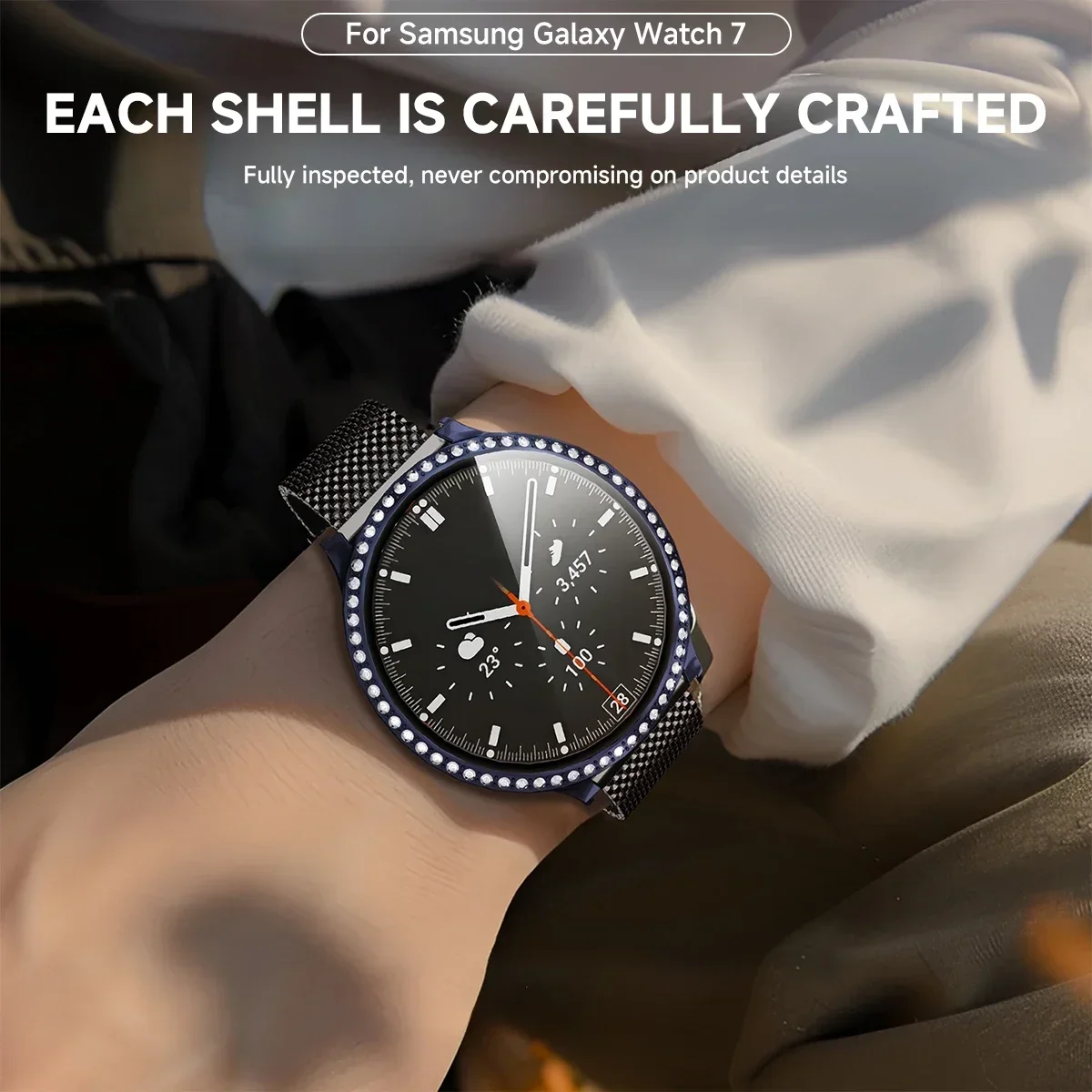 Bling Diamond Crystal Protective Bumper Case for Smartwatch - Fashionable & Durable Cover