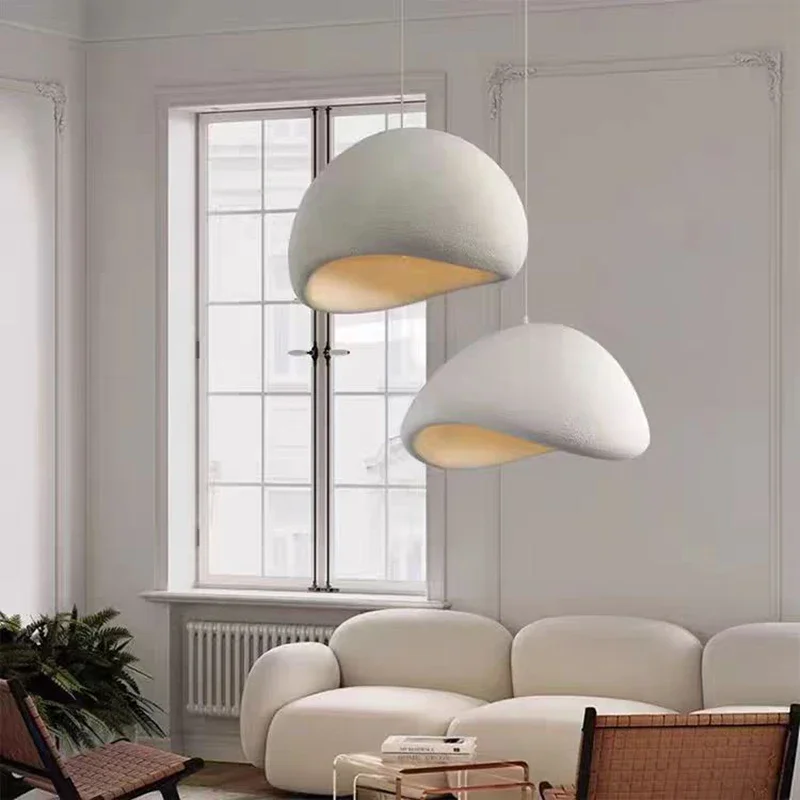 Nordic Wabi Sabi E27 Pendant Lights Dining Room Bedroom Chandelier Lustre Bar Suspend Lamp Home Decor Loft Hanging Light Fixture 2