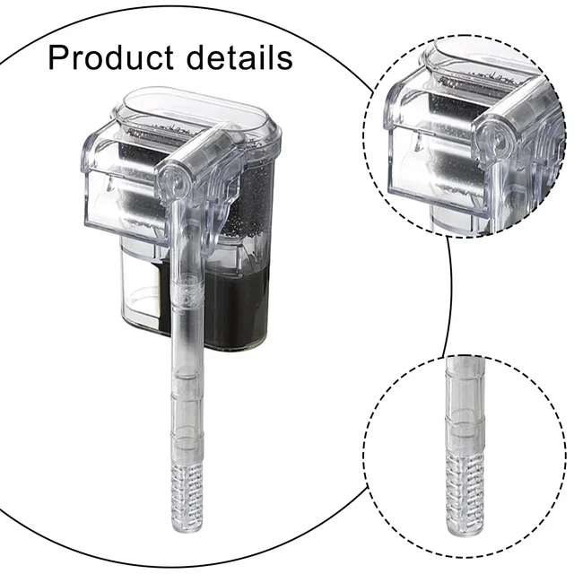Wall Filter Fish Tank Waterfall Filter USB Cleaning Circulation Water Pump External Hanging Filter Water Pump Submersible Oxygen 3