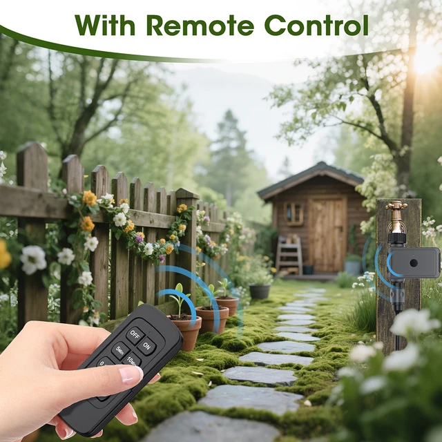 Intelligent Irrigation Timer Remote Control Sprinkler Timer 1 Outlet Automatic Garden Water Timer Irrigation Watering System 2