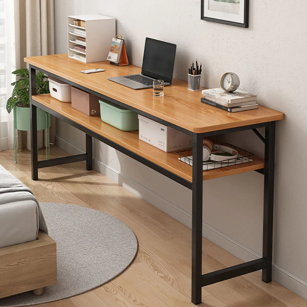 Computer Long Table Double Layer Desk Storage Wide Desktop Study