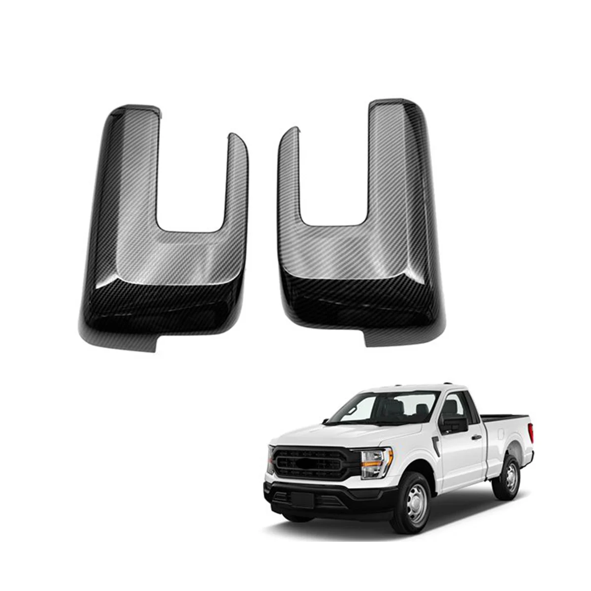 

Carbon Fiber Rear View Rearview Side Glass Mirror Cover Trim Frame Side Mirror Caps for Ford F150 2021 2022