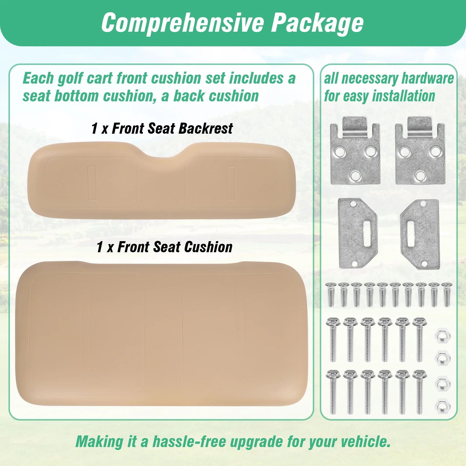 Golf Cart Rear Flip Seat Cushions PU Leather