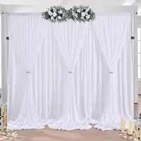 10x10ft Poly Ice Silk Wedding Backdrop Curtain Baby Shower Parties Weddings Photo Drape Backdrop for Photography Props