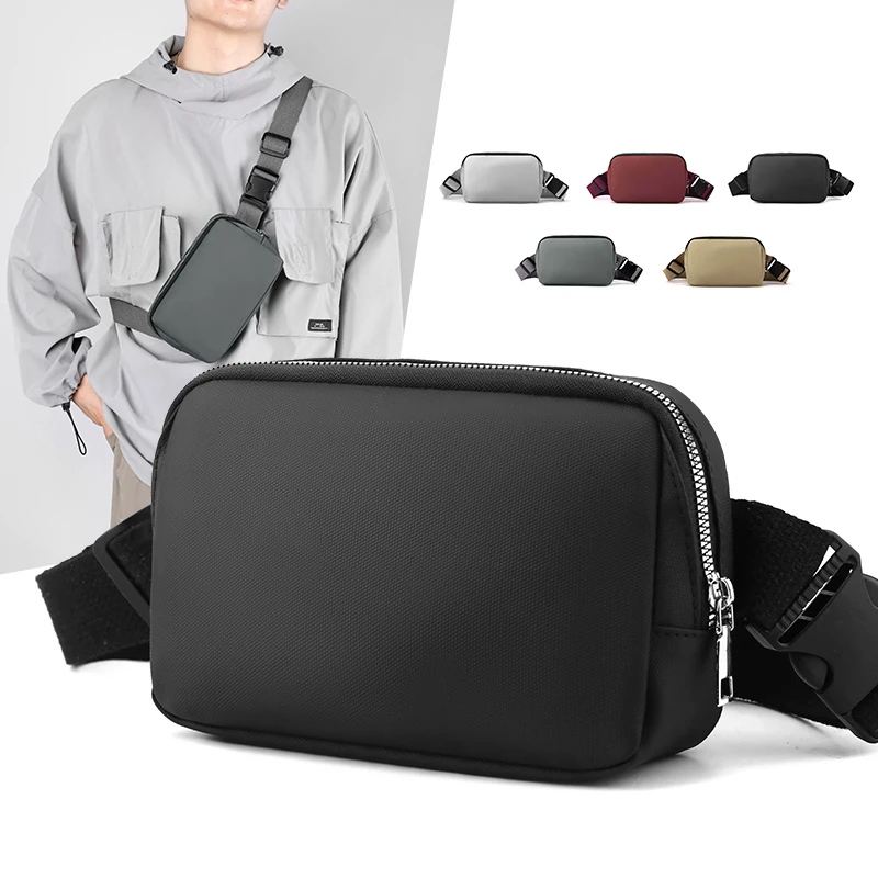 1 unisex waist bag, adjustable shoulder strap, outdoor sports crossbody bag, chest bag, simple black durable, fashionable multif