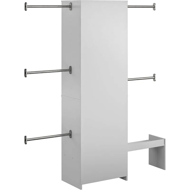 Adjustable Kids&rsquo; Closet Organizer System, Children's Wardrobes,Features 3 Open Shelves,15.69"D x 95.44"W x 76.63"H,Dove Gray