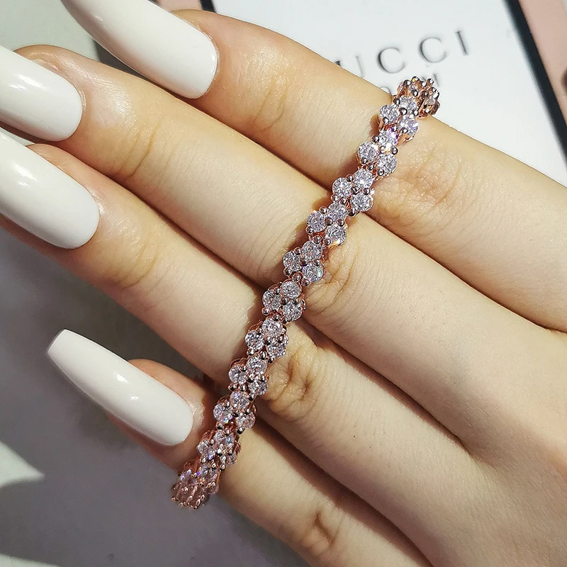 Jewelry for Women Roma Silver Color Charm Bracelet for Women Cubic Zirconia Crystal Bracelet Valentines Day Gift Wedding crystal bracelet