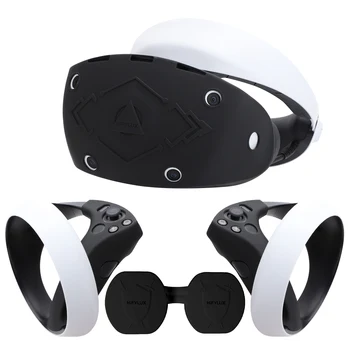 VR 보호 커버 세트, PS VR2 헤드셋 컨트롤러 핸들 그립, 긁힘 방지 실리콘 쉘 케이스, 안경 액세서리